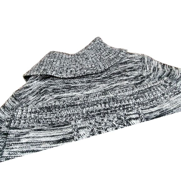 NEW Karen Scott XL Cable Knit Pullover Black Marble Sweater Button Drape Collar - Picture 10 of 10